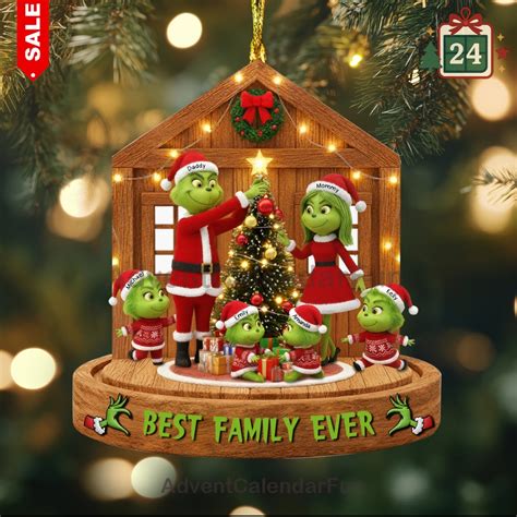 Best Family Ever - Grinch Christmas Ornament - AdventCalendarFun