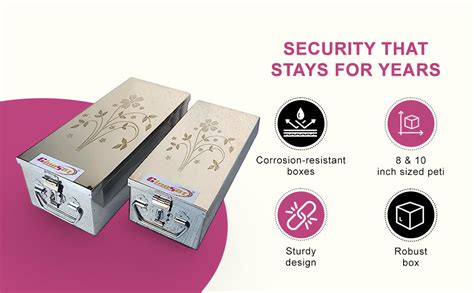 GinoSet® Stainless Steel Locker Boxes Jewellery Boxes Cash Peti Set ...
