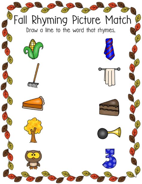 Fall Rhyming Words Activities {FREE PRINTABLE!} - Kids Activity Zone