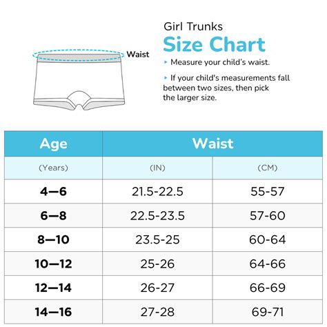 Girls Size Chart 的图像结果