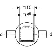 Geberit Aquorea floor inlet, tile-bearing grating, 10 x 10 cm, rear ...
