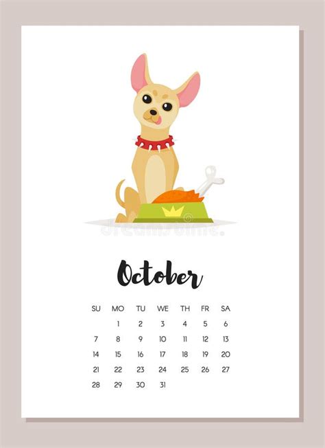 10月狗2018年日历 向量例证. 插画 包括有 交配动物者, 符号, 例证, 可笑, 编号, 字符, 现代 - 101889279