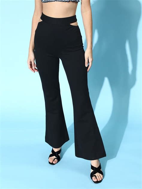 Buy Women Black Side Cut Out Peekaboo Pants Online at Sassafras