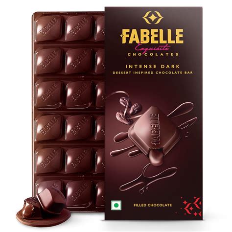Fabelle Intense Dark - Chocolate, Large Luxury Dark Chocolate Bar with ...