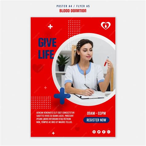 Шаблон плаката реестра донорства крови | Бесплатно PSD Файл