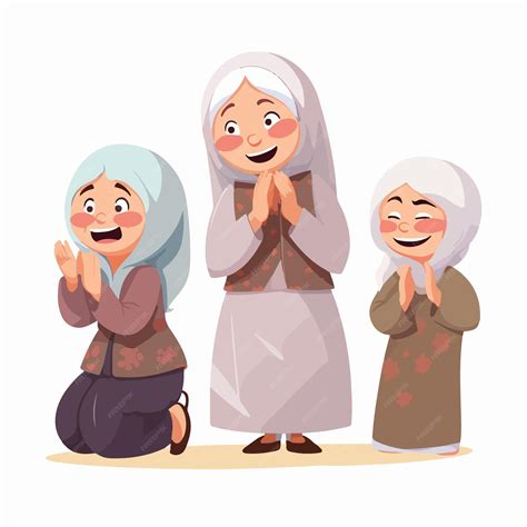 Premium Vector | Grandmother of arabic race in vector illustration flat ...