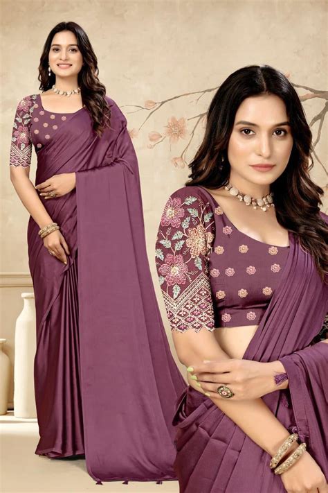 Elegant Embroidered Blouse Saree for Party & Festive Wear | Designer ...