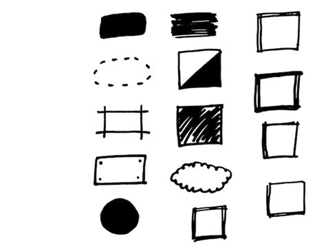 Line shape marker underline arrow heart brush element chalk set hand ...