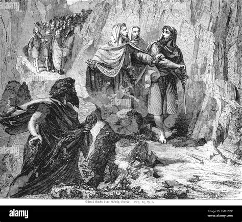 Shimei, the son of Gera cursed meeting King David, Bible, Old Testament ...
