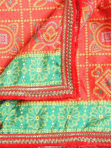 Bandhini Printed Dupatta with Gotta Patti Dupatta Bazaar