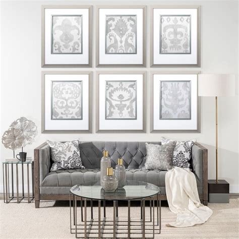 Mercana Shadow Ikat Brown Framed 33.5-in H x 27.5-in W Abstract Glass ...
