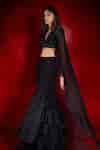 Buy Black Net, Georgette Beads, Sequins, Elana Embroidered Cape Mermaid ...
