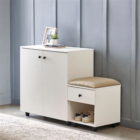 Buy Helios Madison 12 Pairs Shoe Cabinet with Cushion Seat and Drawer ...
