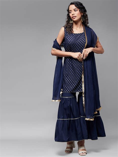Short Kurta With Sharara And Dupatta – Azira-Ind