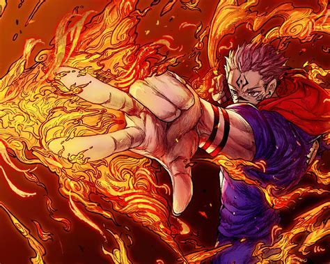 Sukuna Fire Arrow from Jujutsu Kaisen 8K wallpaper download