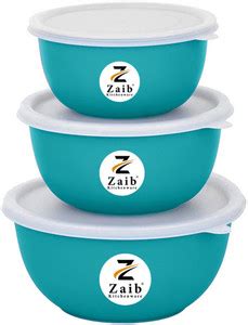 Zaib Stainless Steel Serving Bowl Microwave Safe Plastic Coated Euro ...