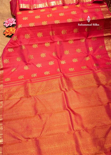Rani Pink Vairaoosi Design Kanjivaram 2G Zari Pure Silk Saree With Tra ...