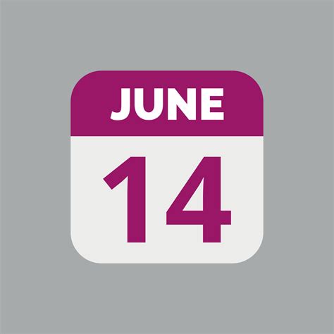 June 14 Calendar Date Icon 23202872 Vector Art at Vecteezy