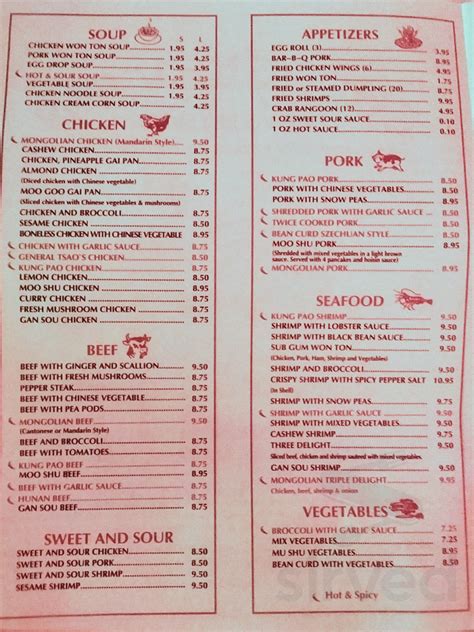 Menu for Chop Suey Inn in Homewood, AL | Sirved