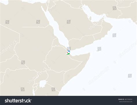 Africa Highlighted Djibouti Map Rasterized Copy Stock Illustration 381765874 | Shutterstock