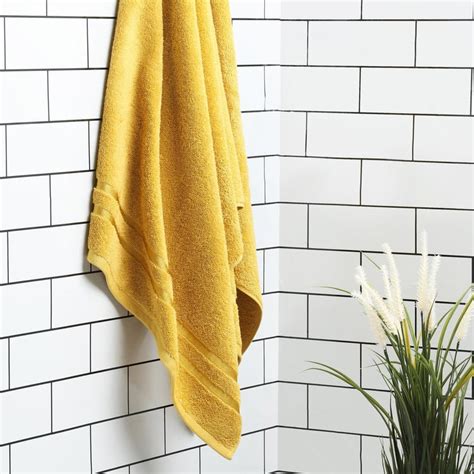 Buy SPACES Atrium Yellow Cotton Bath Towel - 70x150cm from Spaces at ...