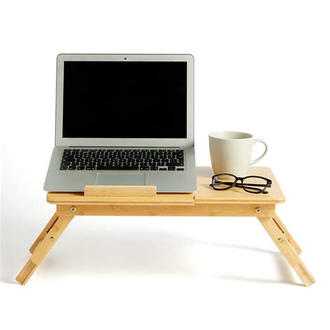 Vonhaus Portable Bamboo Laptop Desk – Large Folding Bed Table With ...