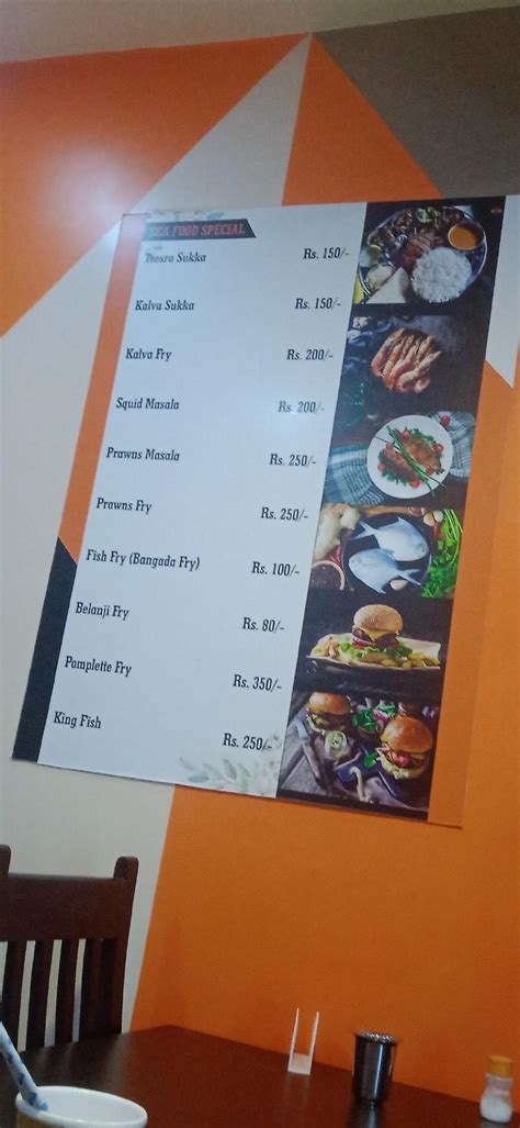 Menu at Vaishnavai grand special, Karwar