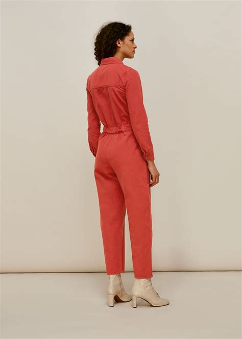 Dark Pink Gabby Denim Jumpsuit | WHISTLES | Whistles UK
