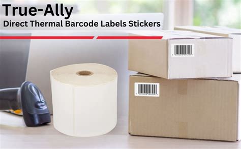 True-Ally Direct Thermal Barcode Labels Stickers - 4" X 6" (4 x 6 ...