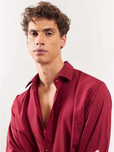 Buy Cherry Red Drape Shirt Online at Best Price | 5Feet11
