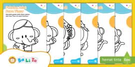 FREE! - Lembar Mewarnai BaLiTa Tema Makanan Khas Indonesia