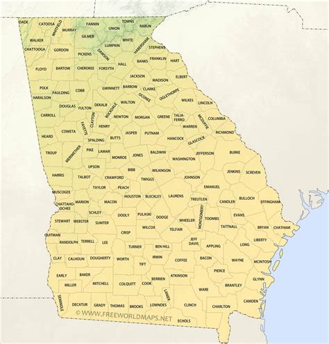 Printable Map Of Ga Counties