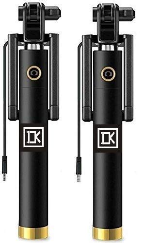 DK 1 + 1 Compact Wired Monopod Extendable Selfie Stick with AUX Wire ...