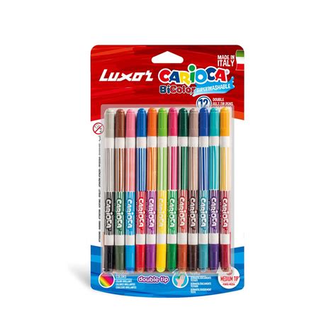 Luxor Carioca : Bi-Color Conical Dual Felt Tip with Washable Ink (Asso ...