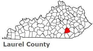 Laurel County on the map of Kentucky 2026. Cities, roads, borders and ...