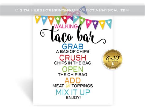 Free Printable Walking Taco Sign Printable - FREE Printable A-Z