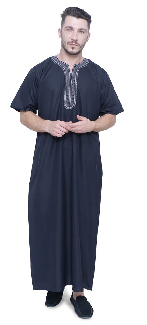 Moroccan Embroidery Thobe Half Sleeves New – madnistore.com