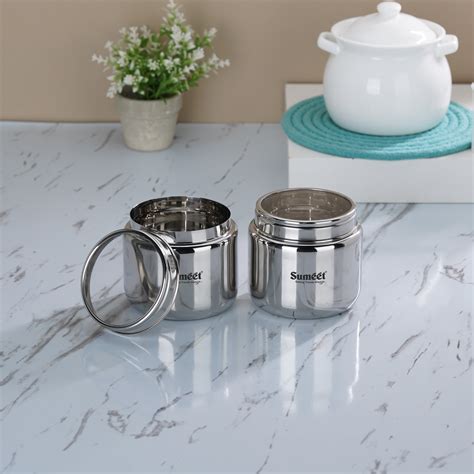 Sumeet Stainless Steel Canisters/Dabba/Storage Containers for Kitchen ...
