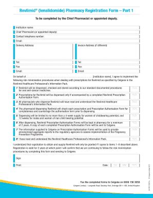 Fillable Online Pharmacy Registration Form Part 1 Fax Email Print ...