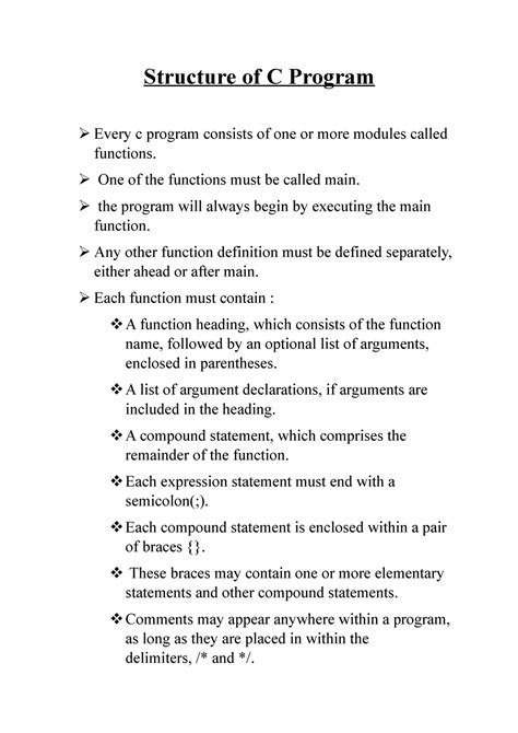 Structure of C Program - Structure of C Program Every c program ...