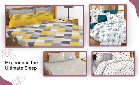 HUESLAND by Ahmedabad Cotton 144 TC Cotton Bedsheet for Double Bed ...