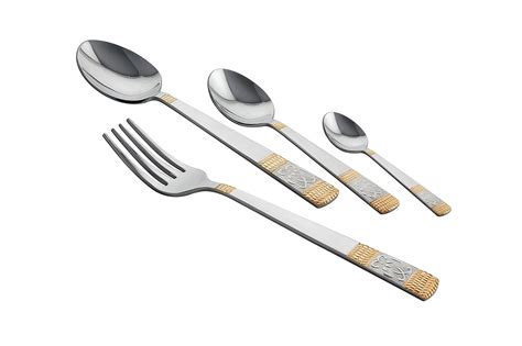 Buy FNS Jessica Stainless Steel Cutlery Set, 24-Pieces, Multicolour ...