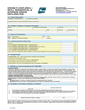 Mississauga Infill Residential Gross Floor Area Declaration - Fill Out ...