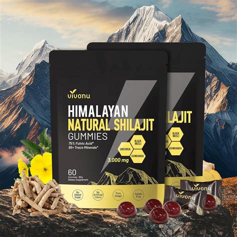 Amazon.com: Himalayan Shilajit Gummies with Ashwagandha & Gokshura | 85+ Trace Minerals & Fulvic ...