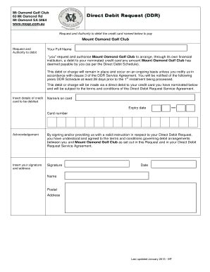 Fillable Online Direct Debit Request DDR - mogccomau Fax Email Print ...