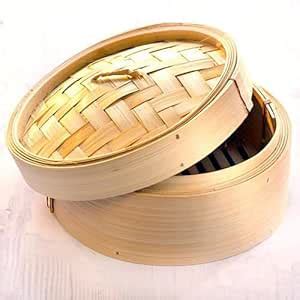 Azinoor Handmade Wooden Round Shape Momos Streamer Bamboo Box Dimsum ...