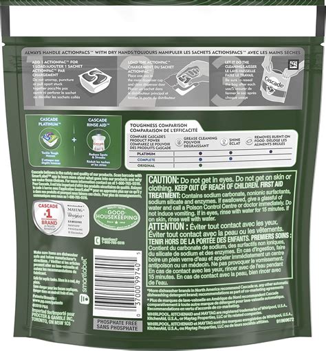 Buy 20 Pack All-in-One Lemon Scent Action Pacs Dishwasher Detergent ...