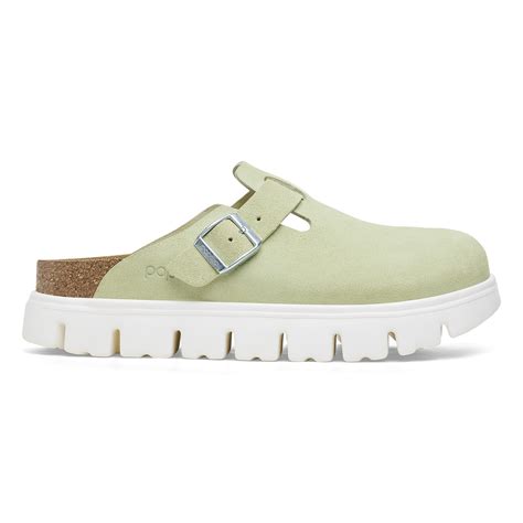 Boston Chunky Suede Leather Faded Lime | BIRKENSTOCK