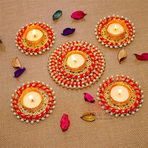 Buy Jaipur Ace Decorative Diwali Tealight Diya | Traditional Handmade ...