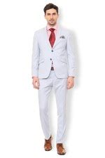 Buy Men Grey Solid Casual Two Piece Suit Online - 342780 | Van Heusen